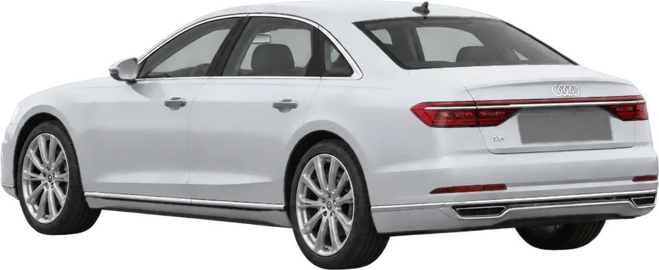 Audi A8 2026 rear three-quarter view