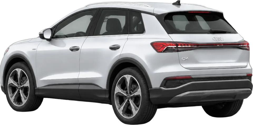 Audi Q4 e-tron 2026 rear three-quarter view