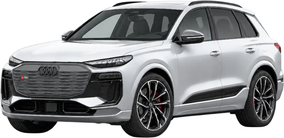 Audi SQ6 e-tron 2025 front three-quarter view
