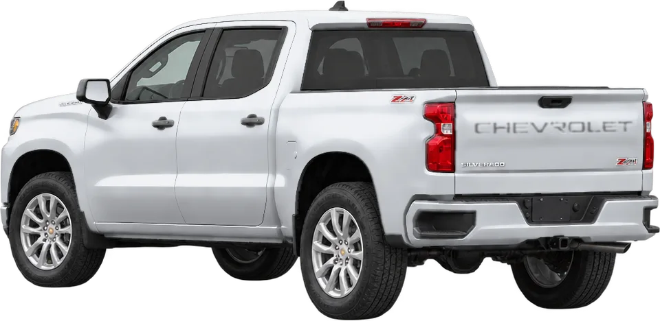 Chevrolet Silverado 2026 rear three-quarter view