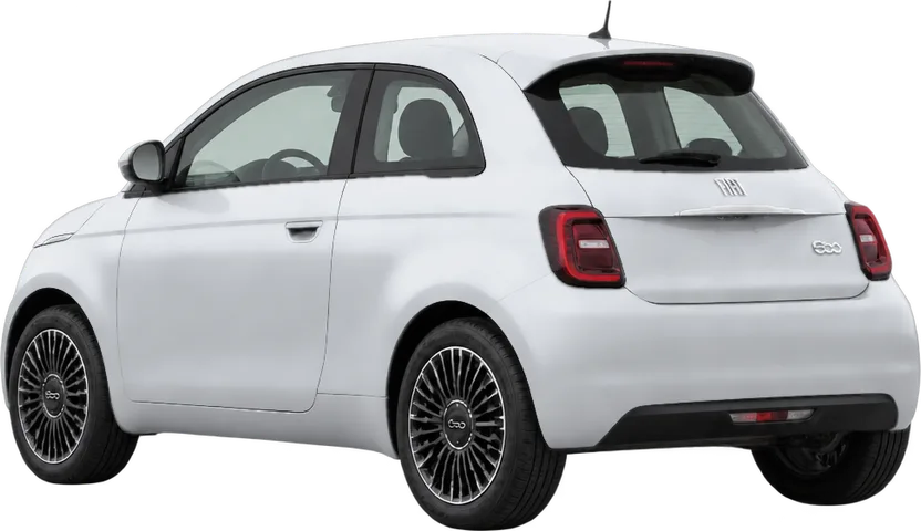 Fiat 500e 2026 rear three-quarter view
