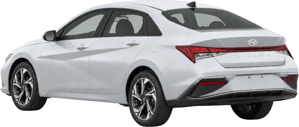 Hyundai Elantra 2026 rear three-quarter view