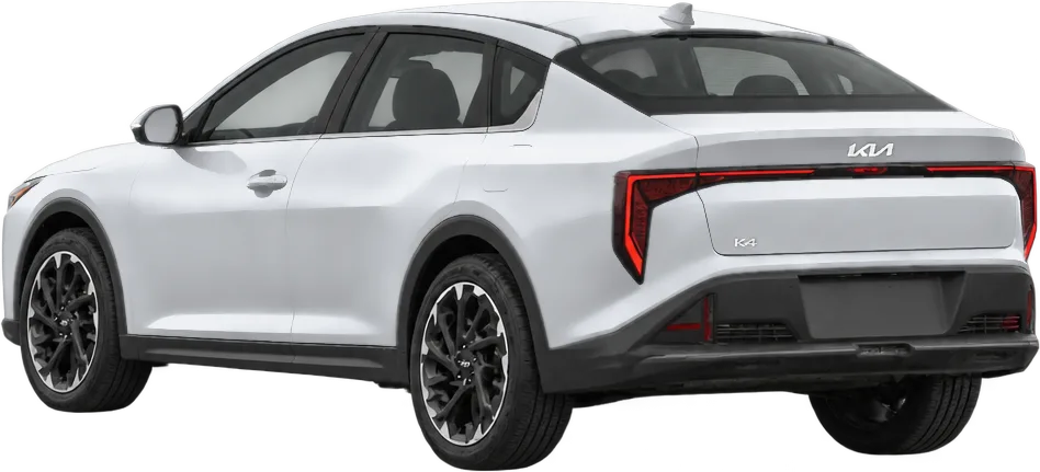 Kia K4 2026 rear three-quarter view