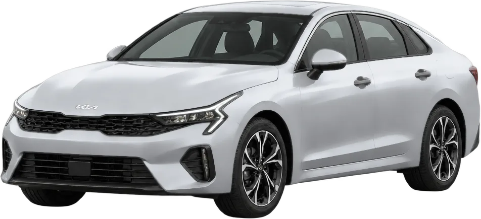 Kia K5 2026 front three-quarter view