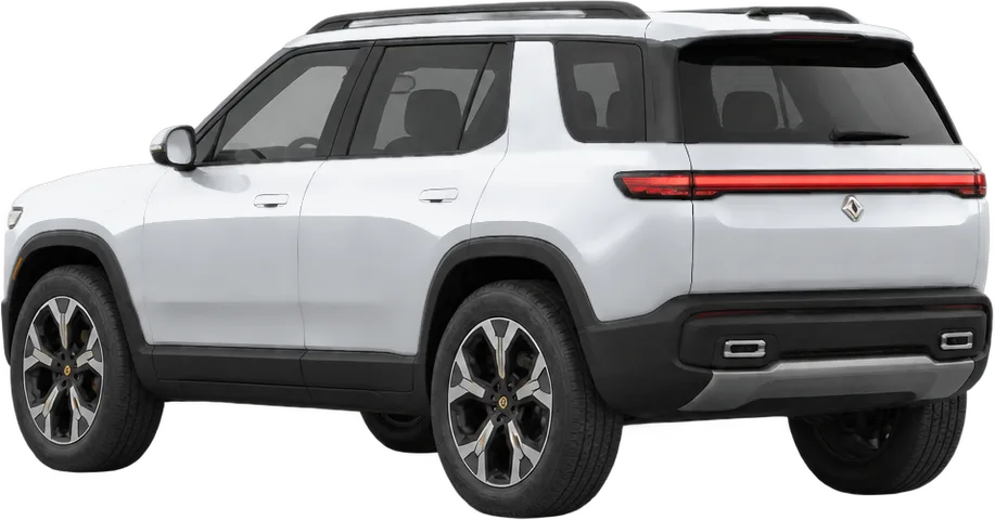 Rivian R2 2027 rear three-quarter view