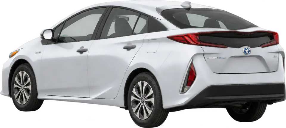 Toyota Prius Prime 2022 rear three-quarter view