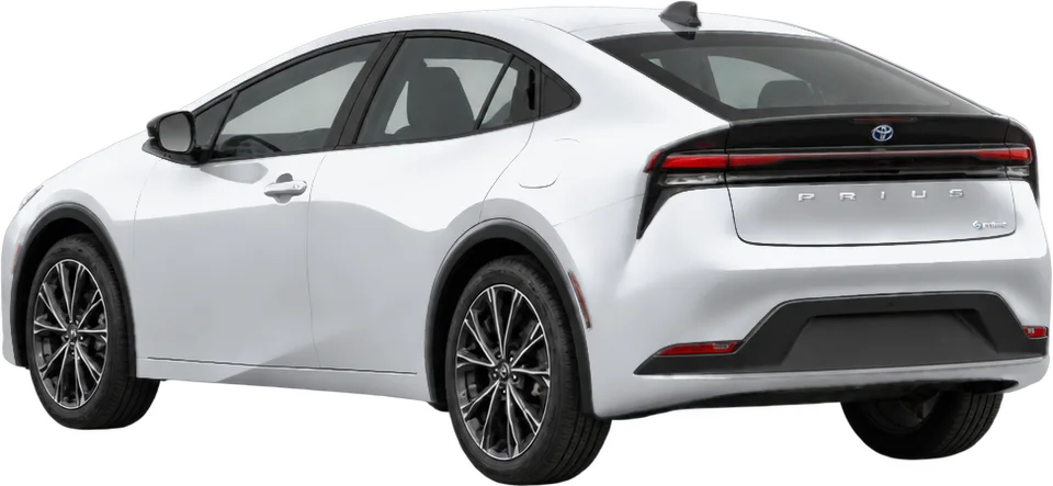 Toyota Prius Prime 2024 rear three-quarter view