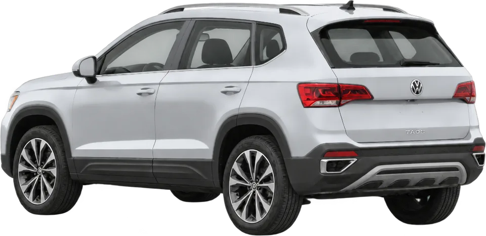 Volkswagen Taos 2026 rear three-quarter view